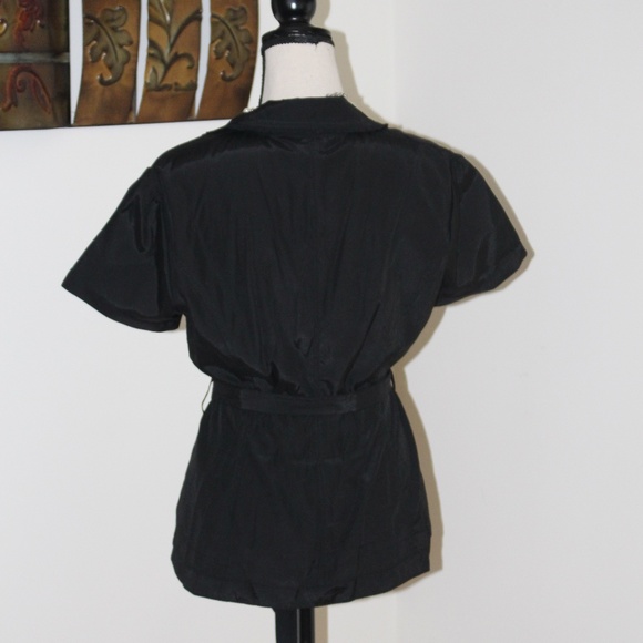 White House Black Market, Ruffle Front button down short sleeve shirt - Picture 2 of 10